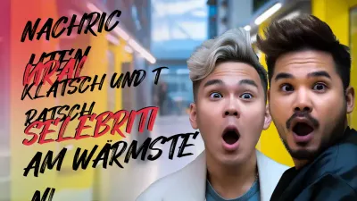 farbenfrohe fette Klatschmeldung