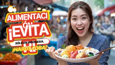 anuncio de comida callejera azul vibrante