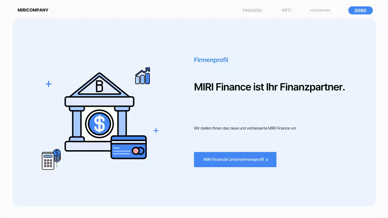 Ein einfaches Finanzunternehmensprofil in Blau