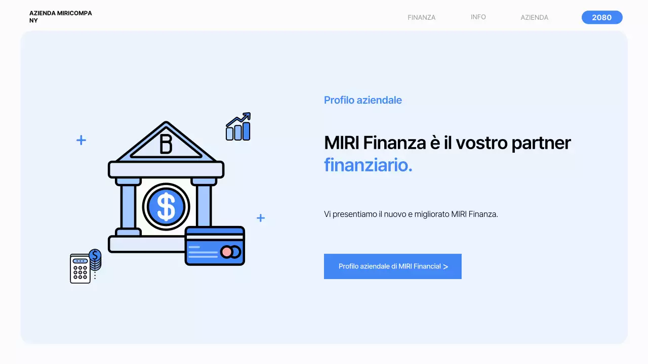 Un semplice profilo di società finanziaria in blu