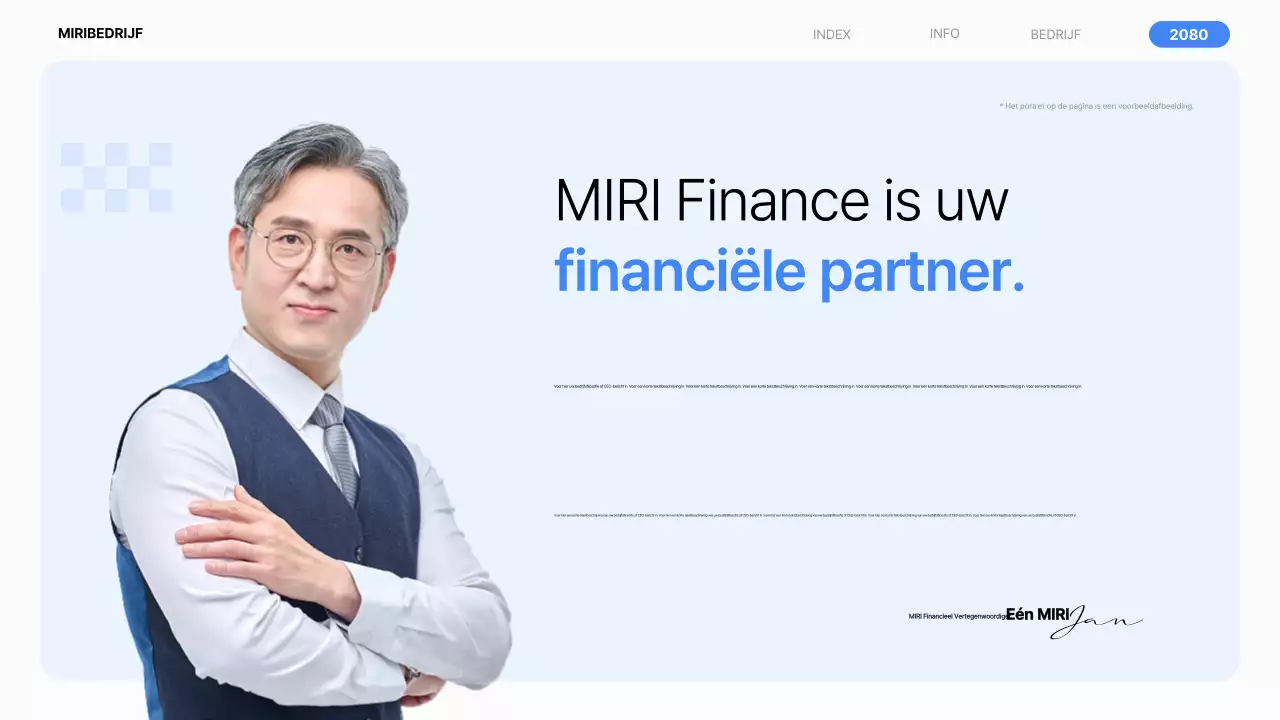 Een eenvoudig financieel bedrijfsprofiel in blauw