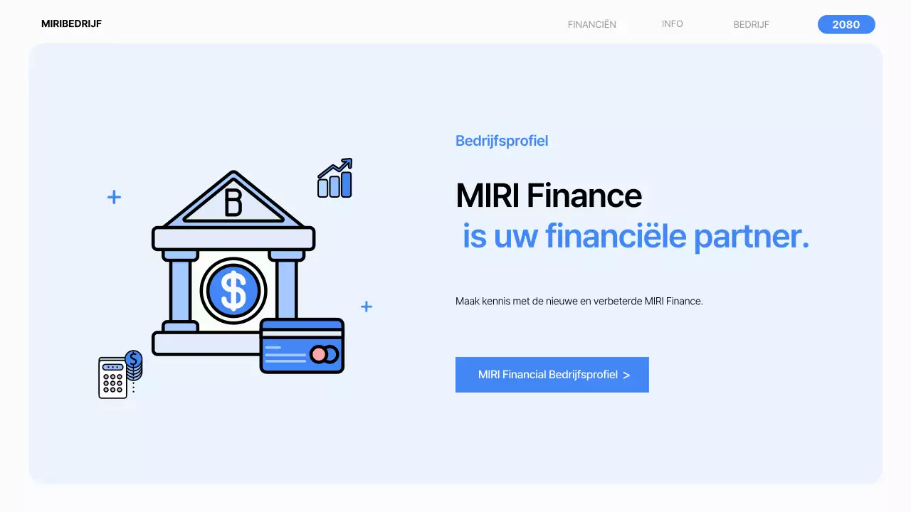 Een eenvoudig financieel bedrijfsprofiel in blauw