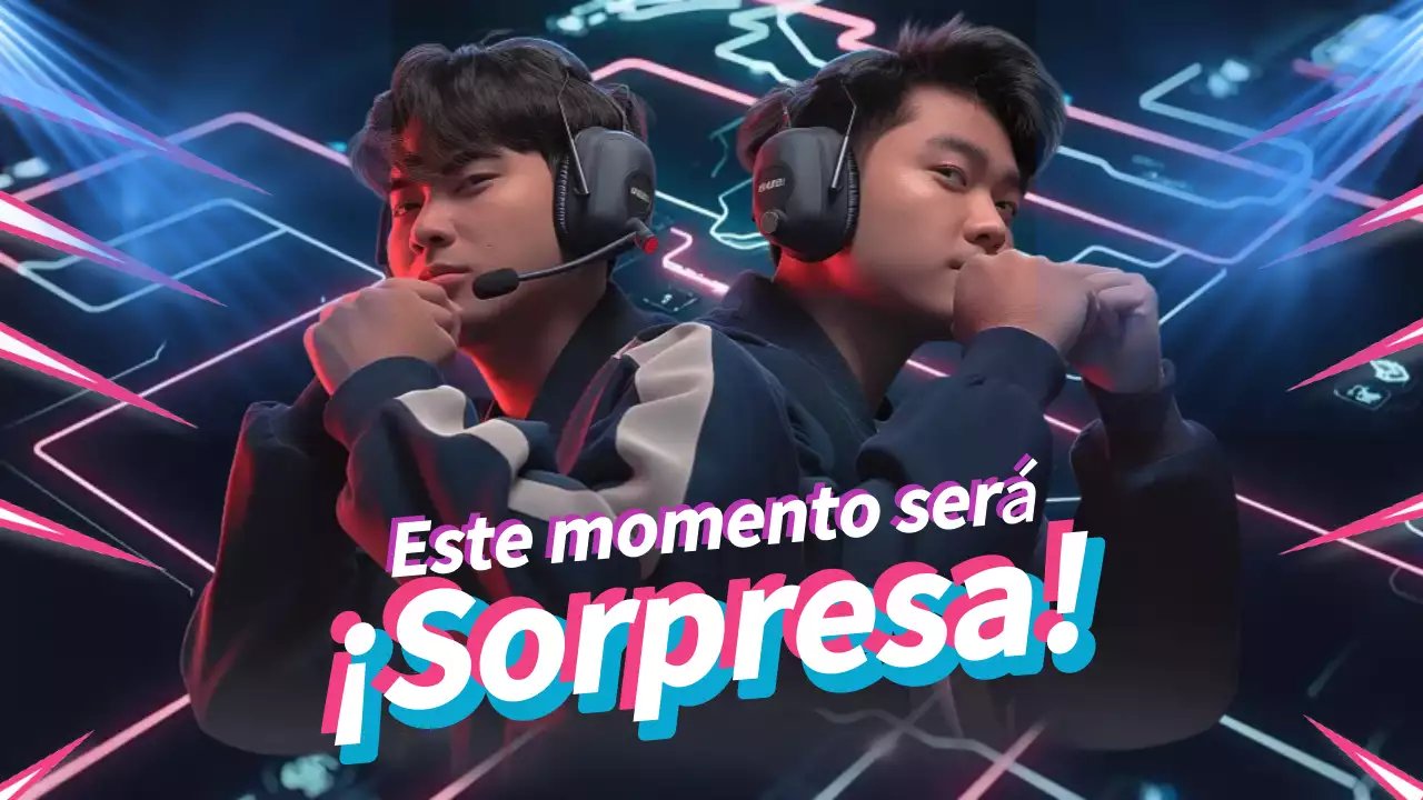 Anuncio de juego moderno azul