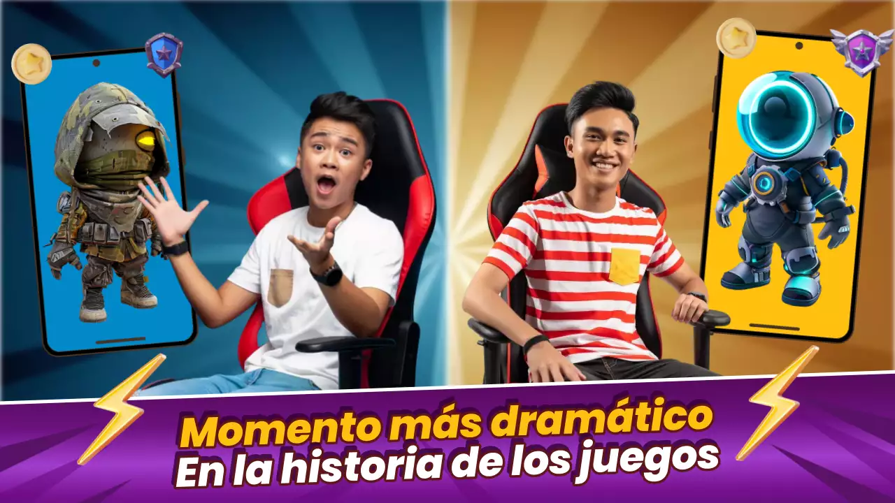 anuncio morado de juegos modernos