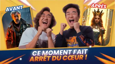 Publicité jaune pour les jeux modernes