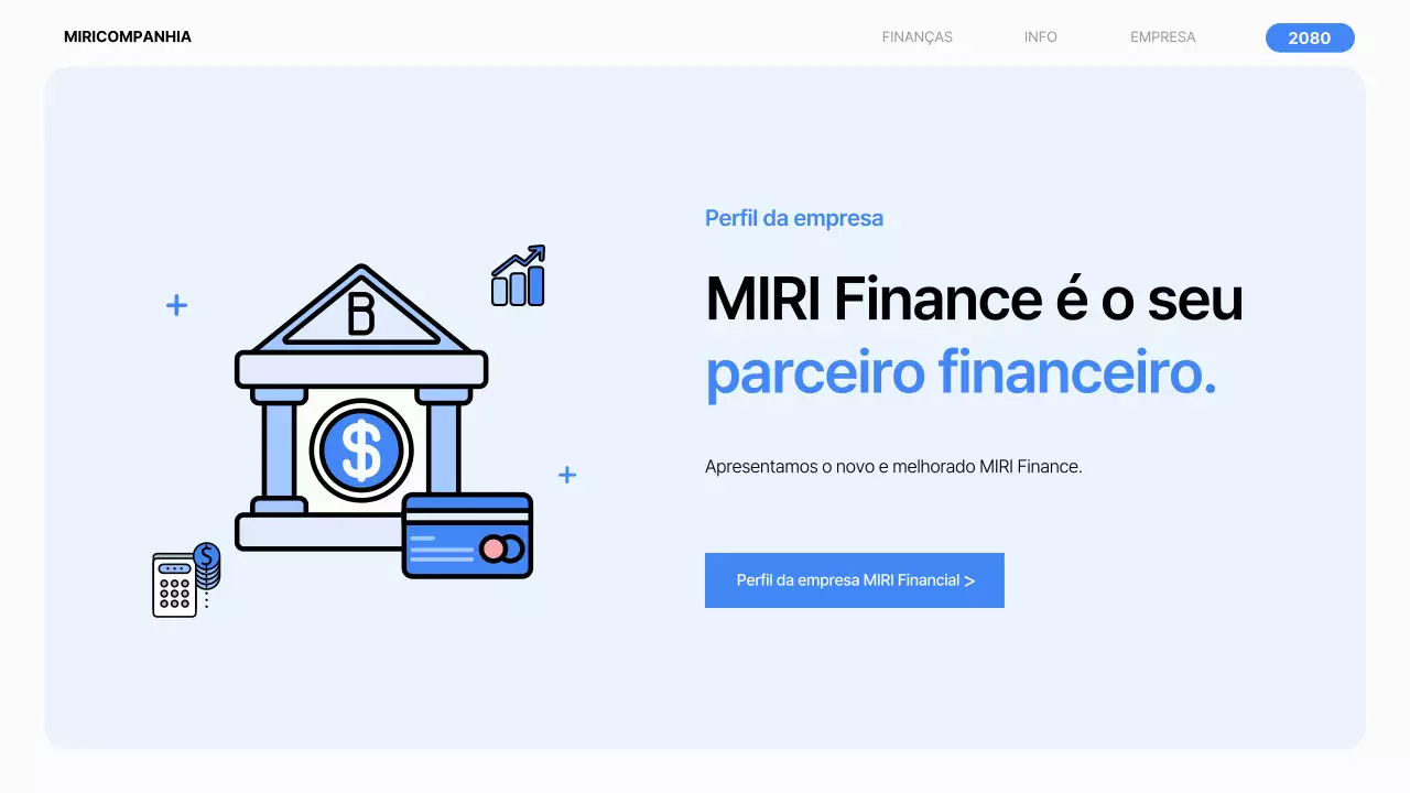 Um perfil simples de empresa financeira a azul