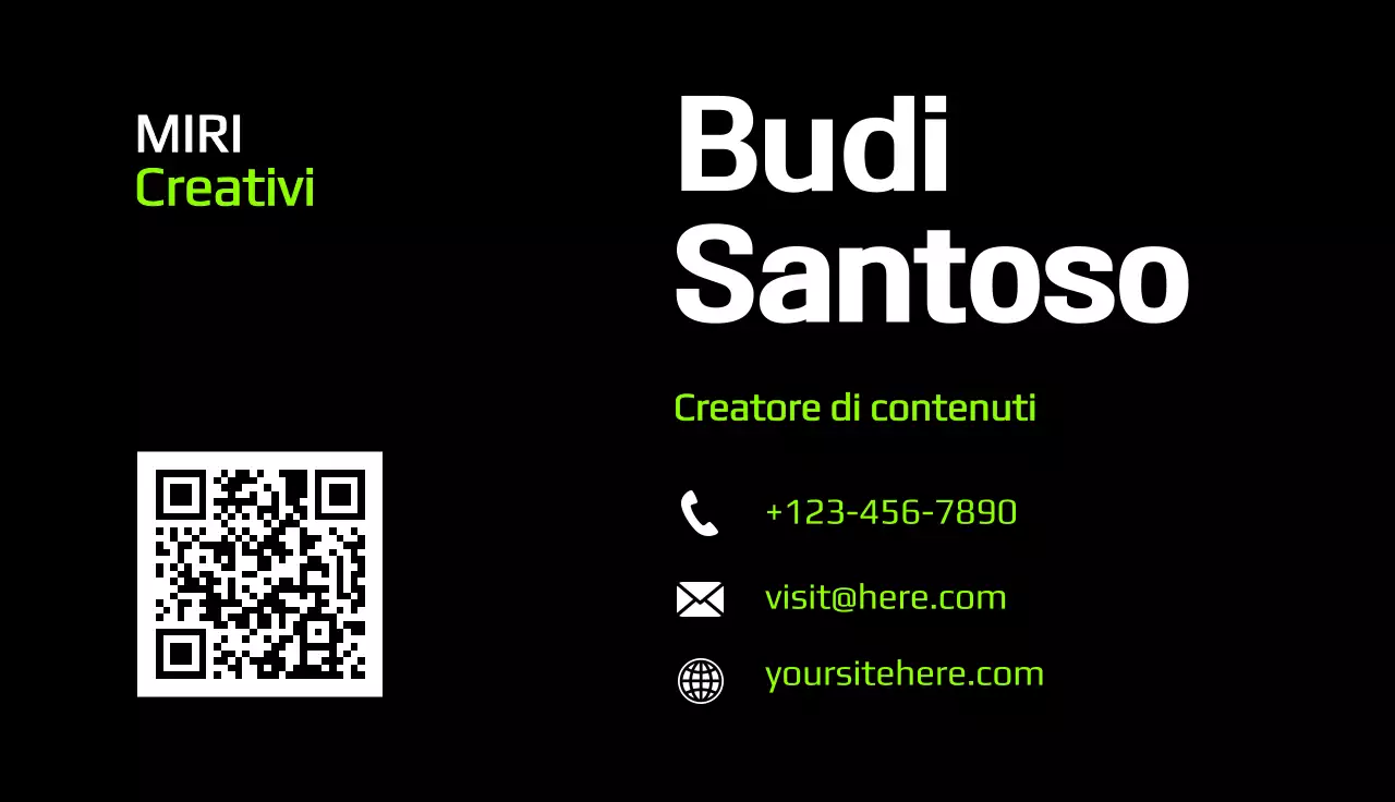 biglietto da visita nero moderno