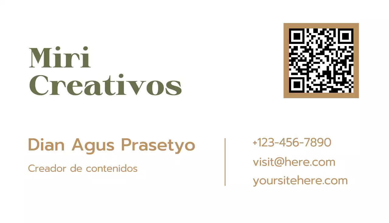 tarjeta de visita minimalista beige