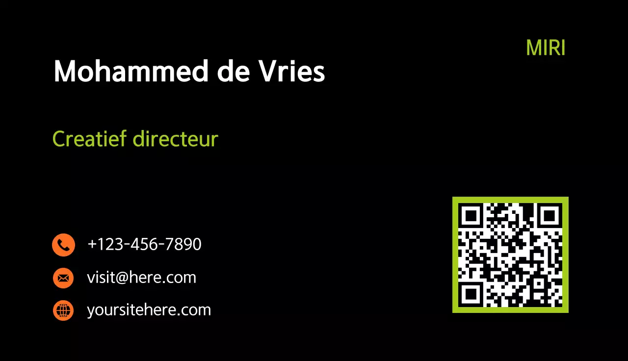 groen modern visitekaartje