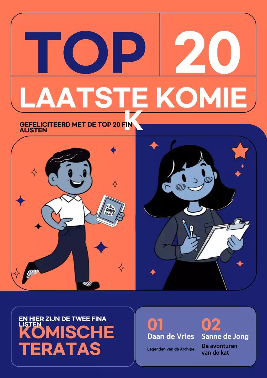 Oranje Retro Strip Aankondiging