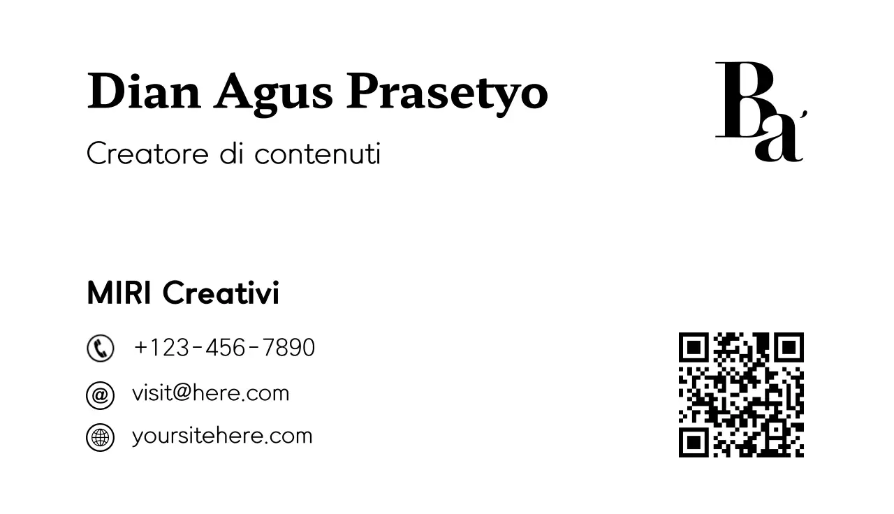 biglietto da visita nero moderno