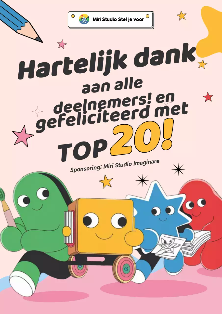 Kleurrijke komische dankbetuiging