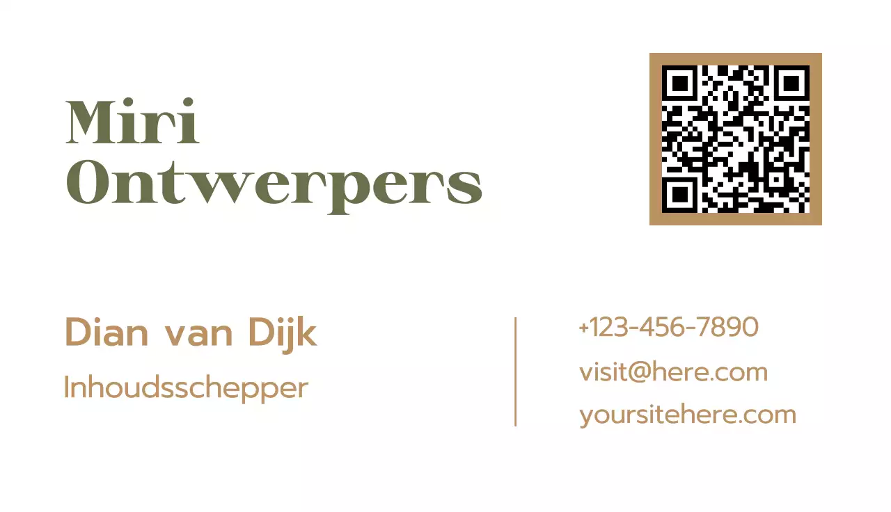 beige minimalistisch visitekaartje