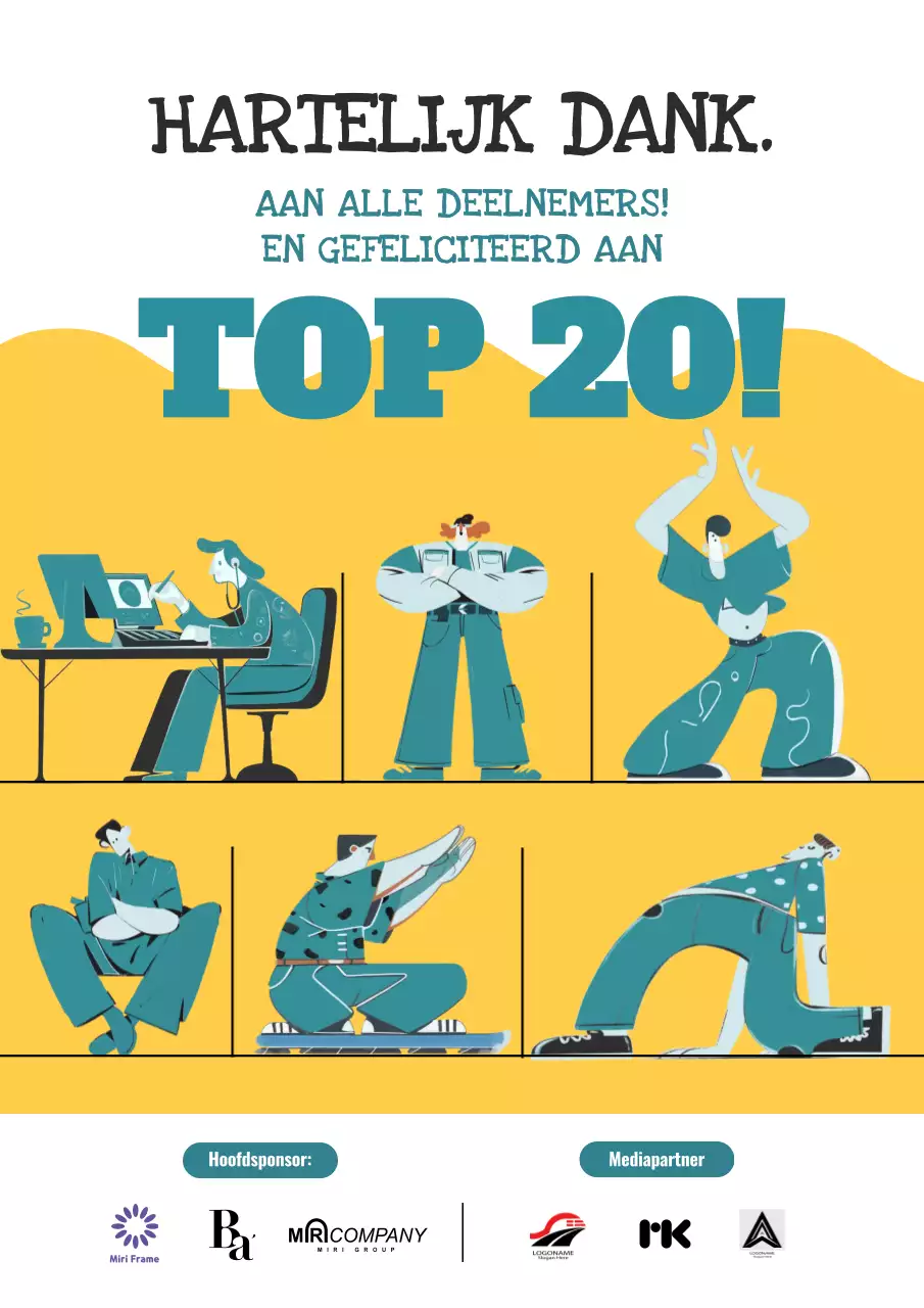 Geel Retro Evenement Aankondiging