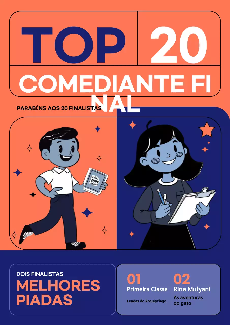 Anúncio da banda desenhada laranja retro