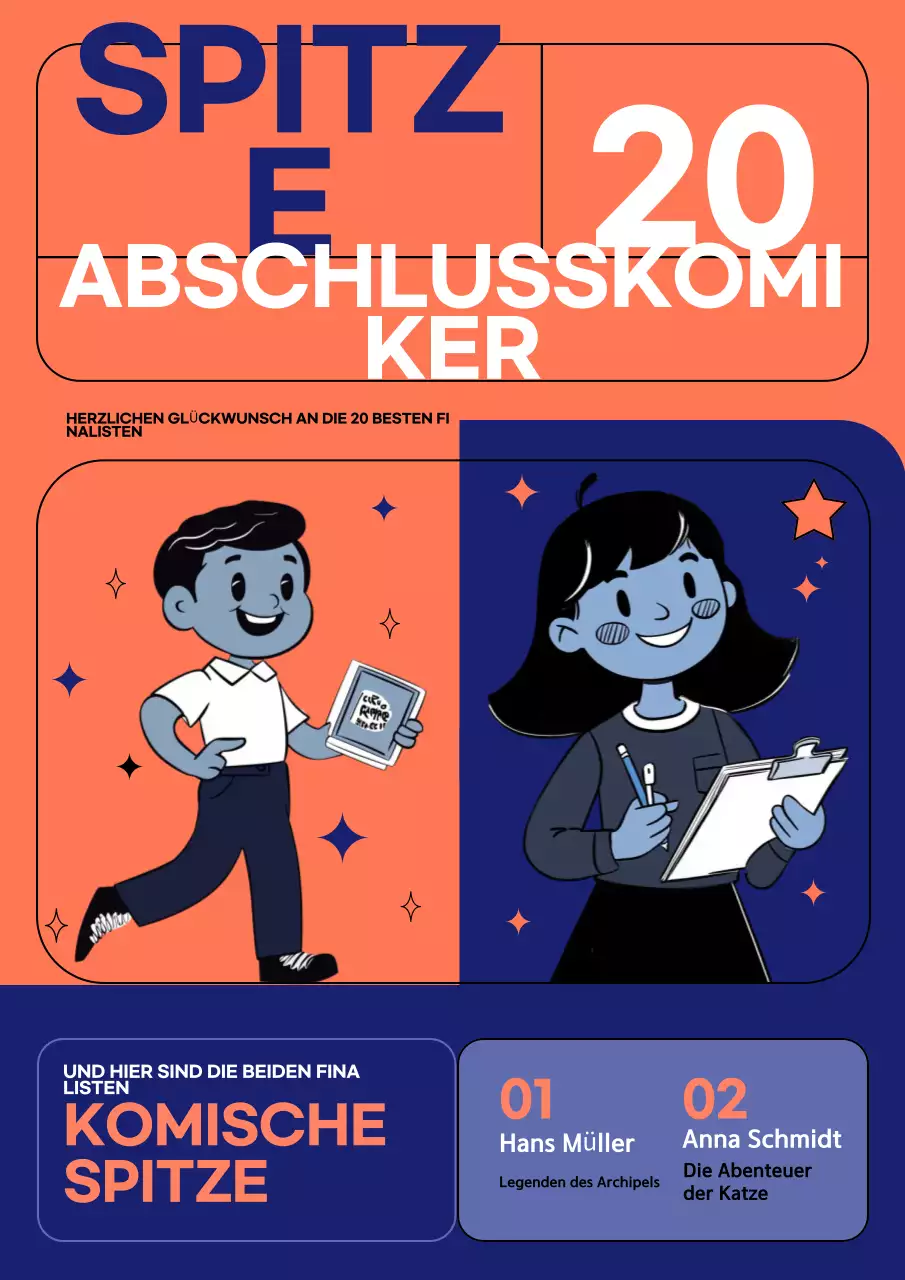 Orange Retro Comic Ankündigung