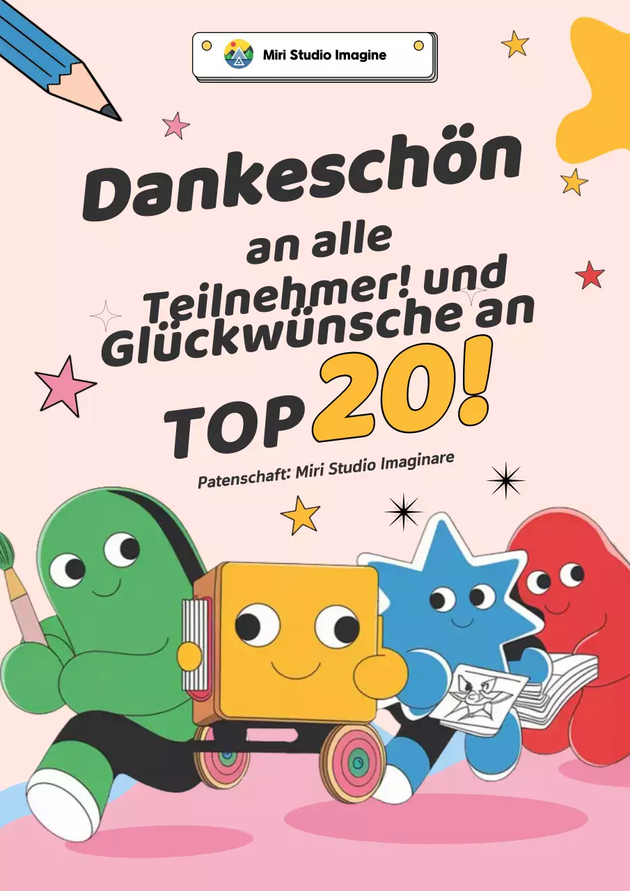 Bunte Comic-Dankesbekundung
