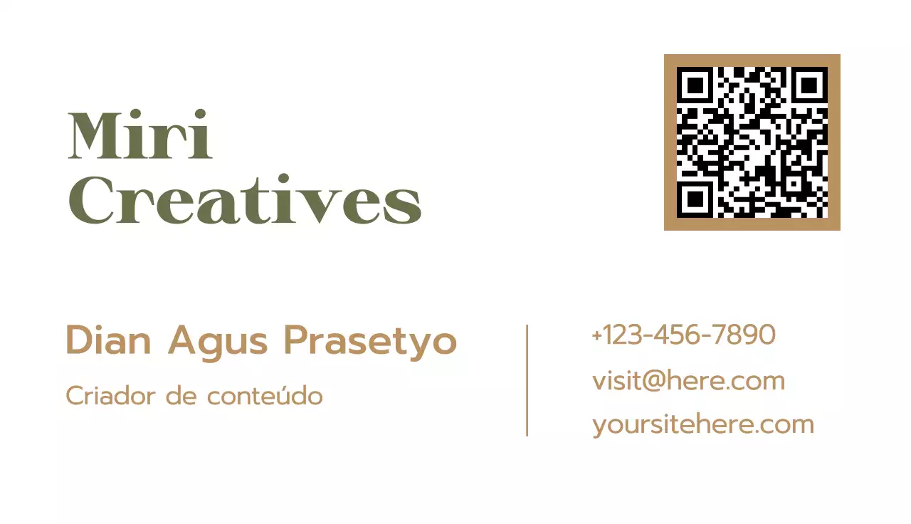cartão de visita minimalista bege