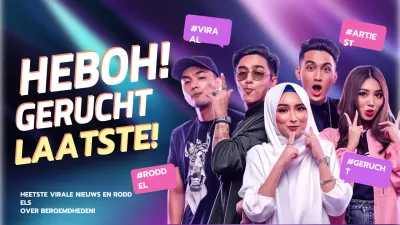 paarse trendy roddel aankondiging