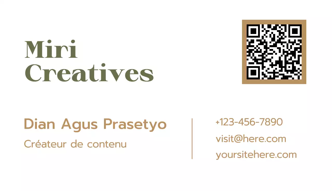 carte de visite minimaliste beige