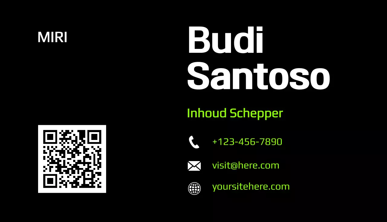 zwart modern visitekaartje