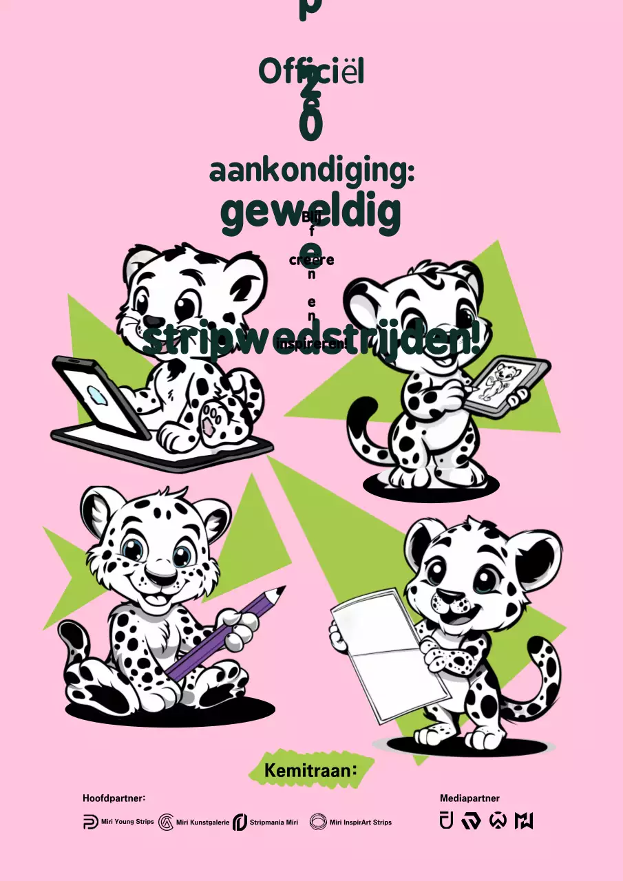 Aankondiging roze stripwedstrijd