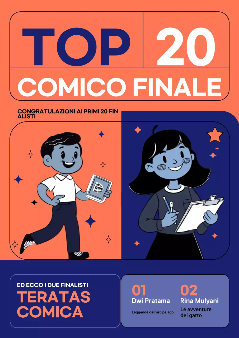 Annuncio di fumetto retrò arancione