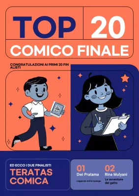 Annuncio di fumetto retrò arancione