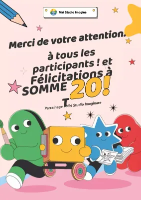 Annonce de gratitude sous forme de bande dessinée colorée