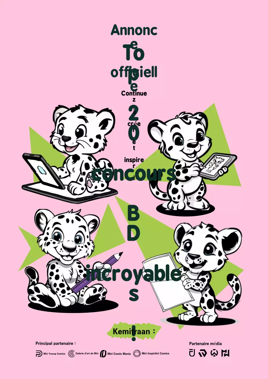 Annonce d'un concours de bande dessinée rose