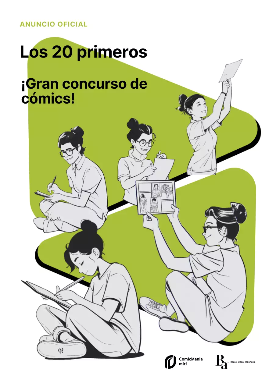 Anuncio de concurso de cómic verde