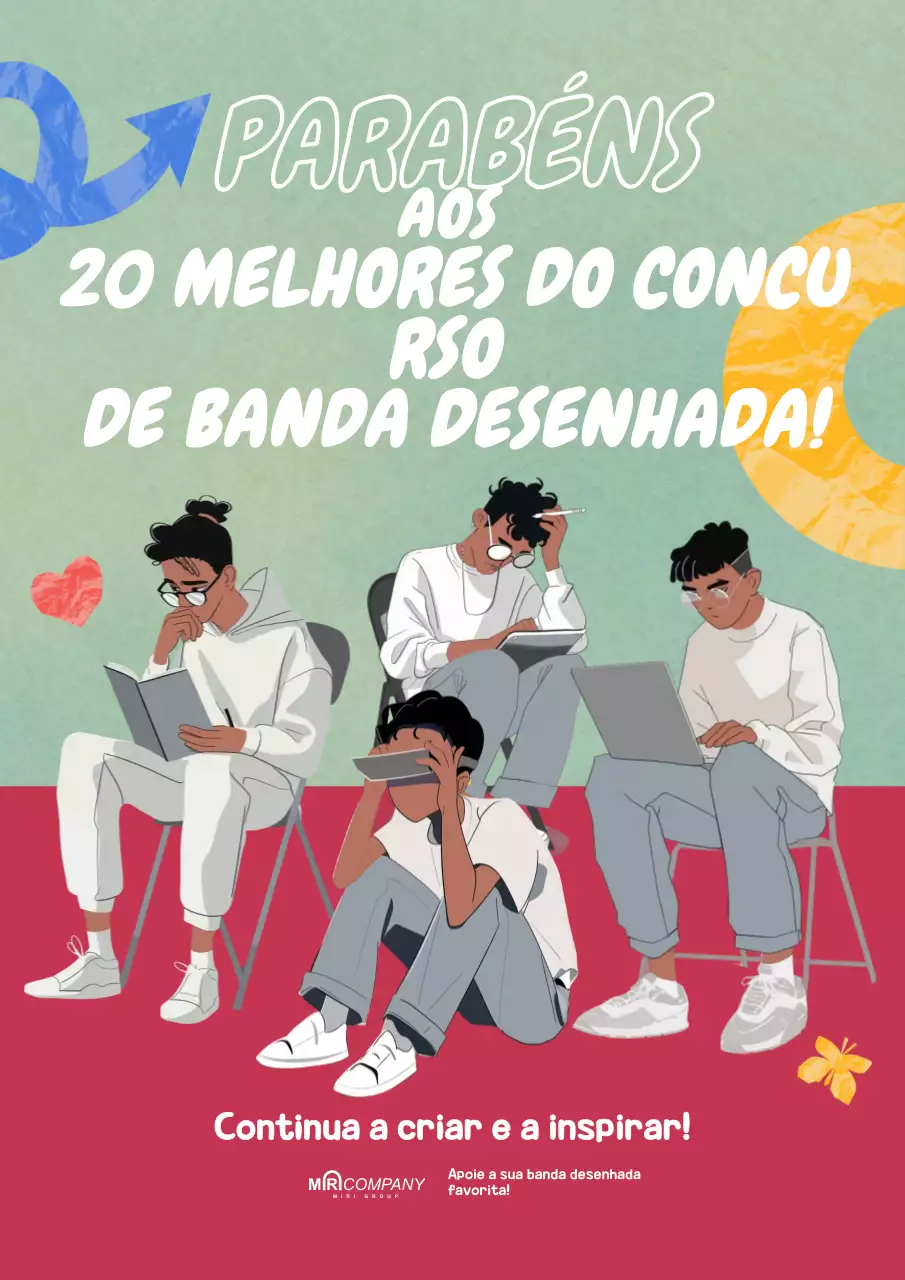 Anúncio do concurso de banda desenhada verde