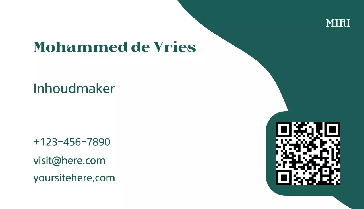 groen modern visitekaartje