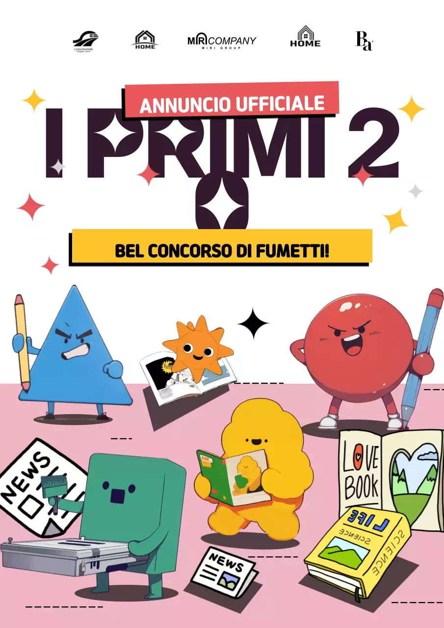 Annuncio di concorso per fumetti colorati