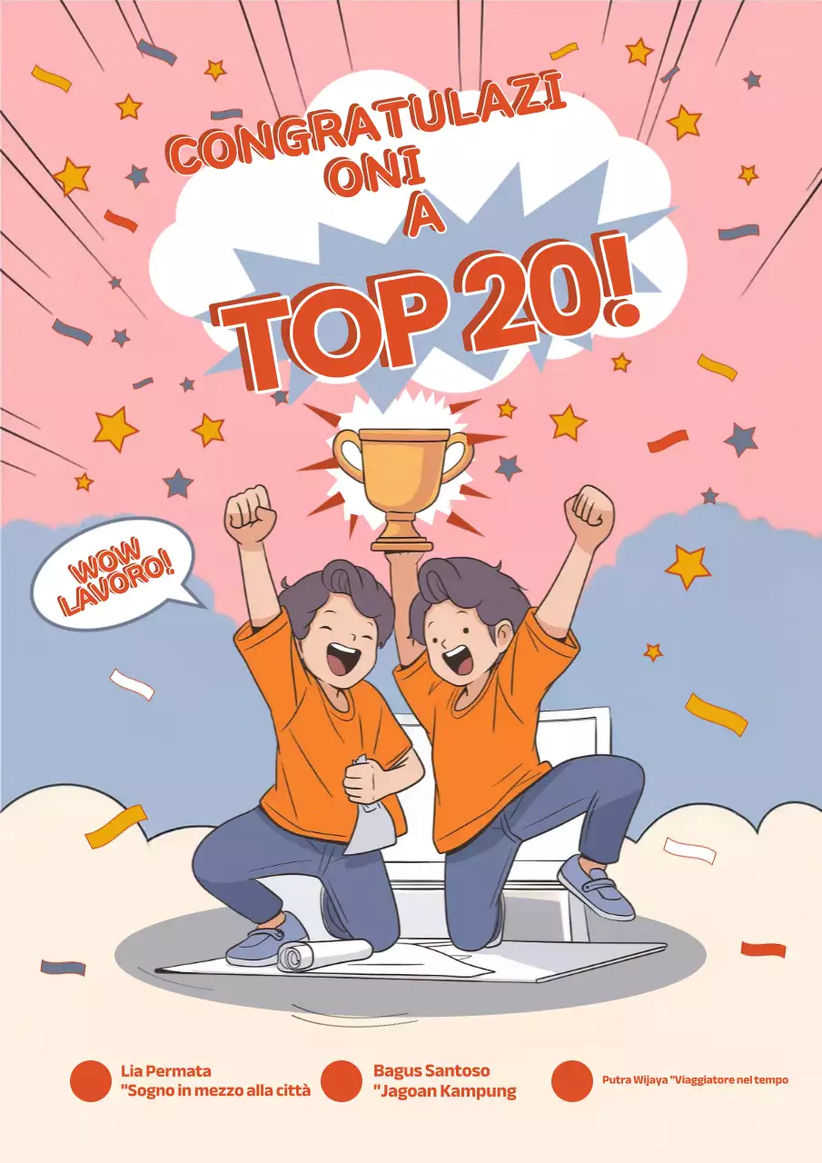 Annuncio del conseguimento del fumetto arancione