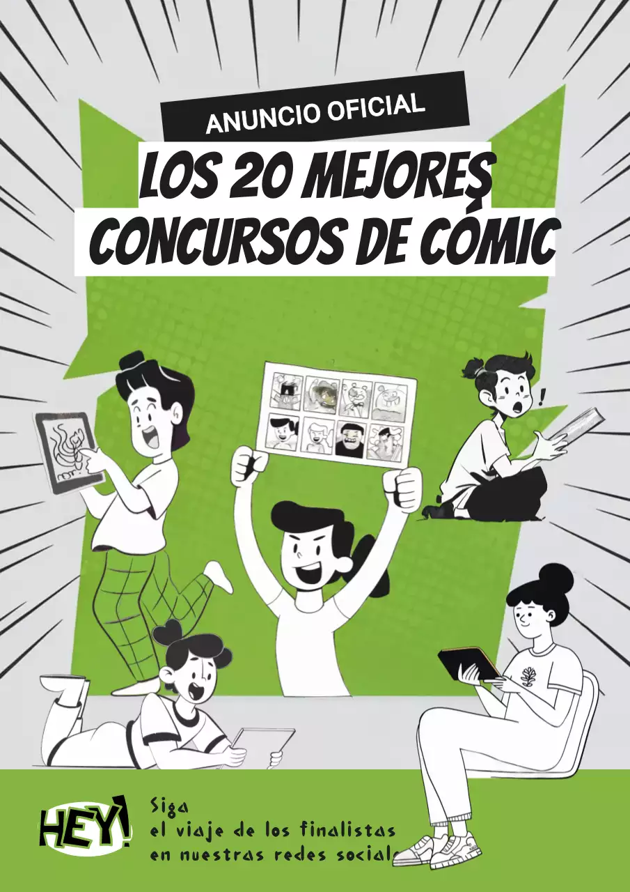 Anuncio de concurso de cómic verde