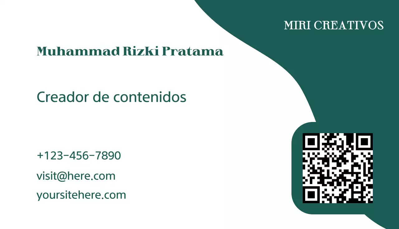 tarjeta de visita moderna verde