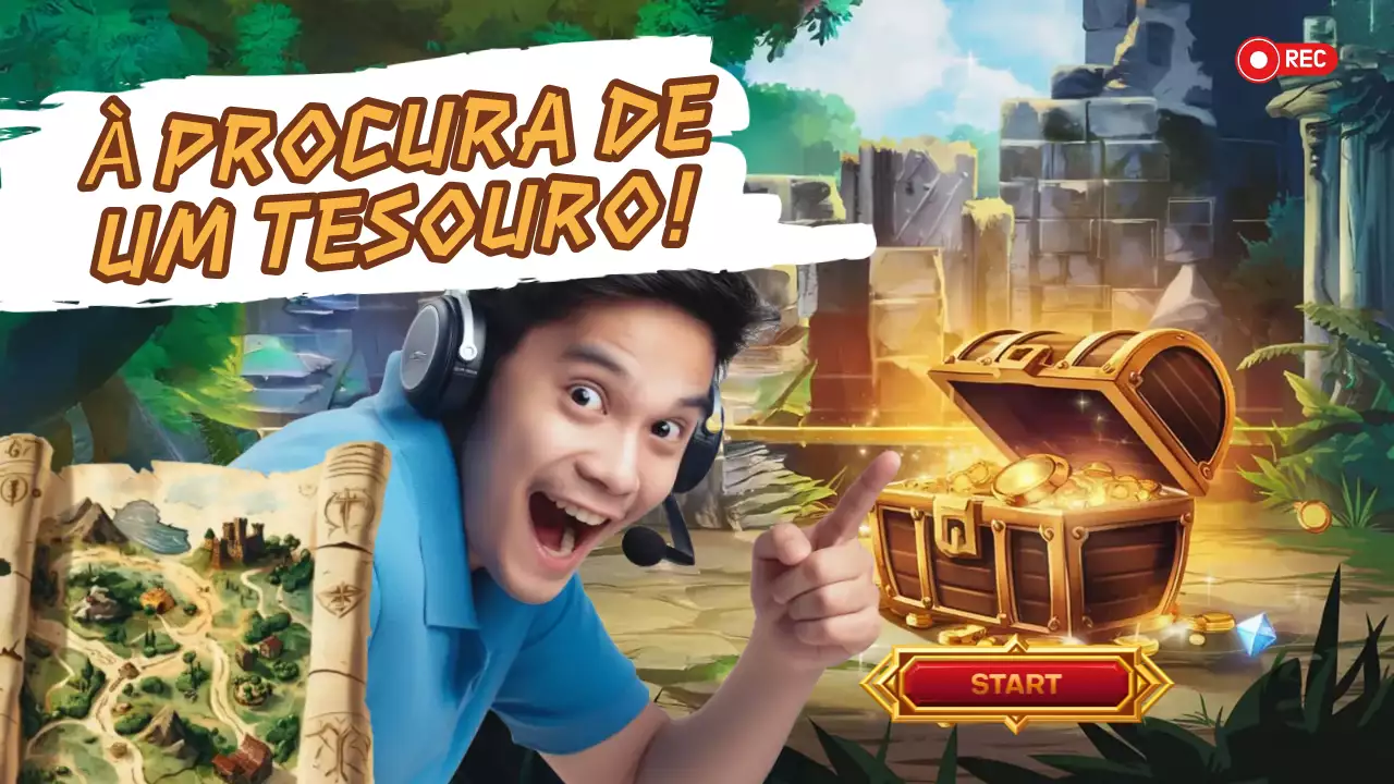 anúncio de jogo de aventura verde