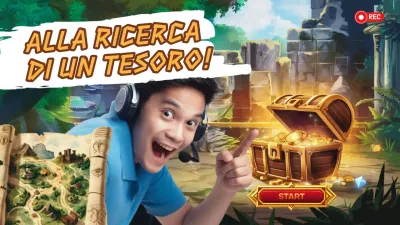 pubblicità del gioco d'avventura verde