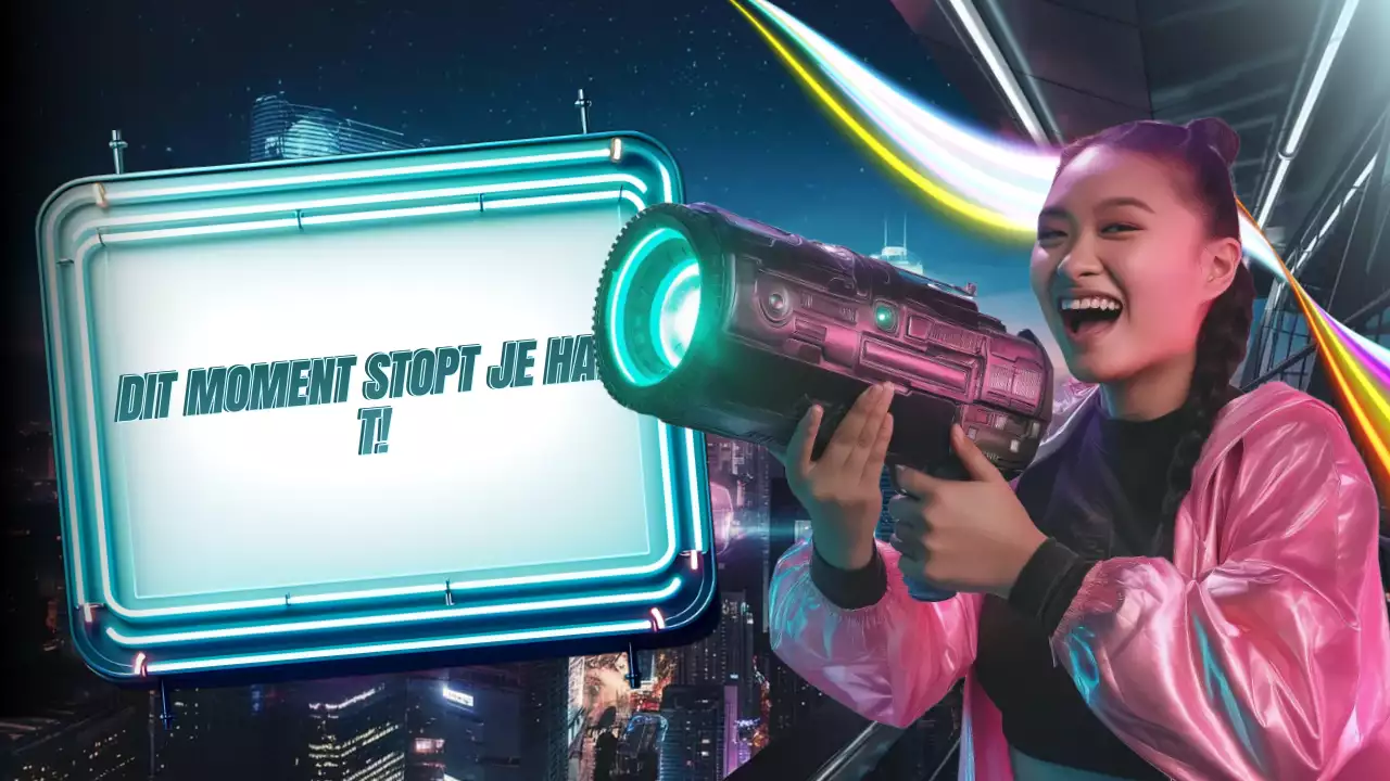 neon futuristische gaming reclame