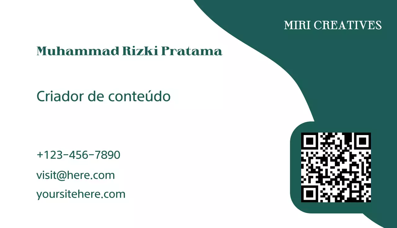 cartão de visita moderno verde