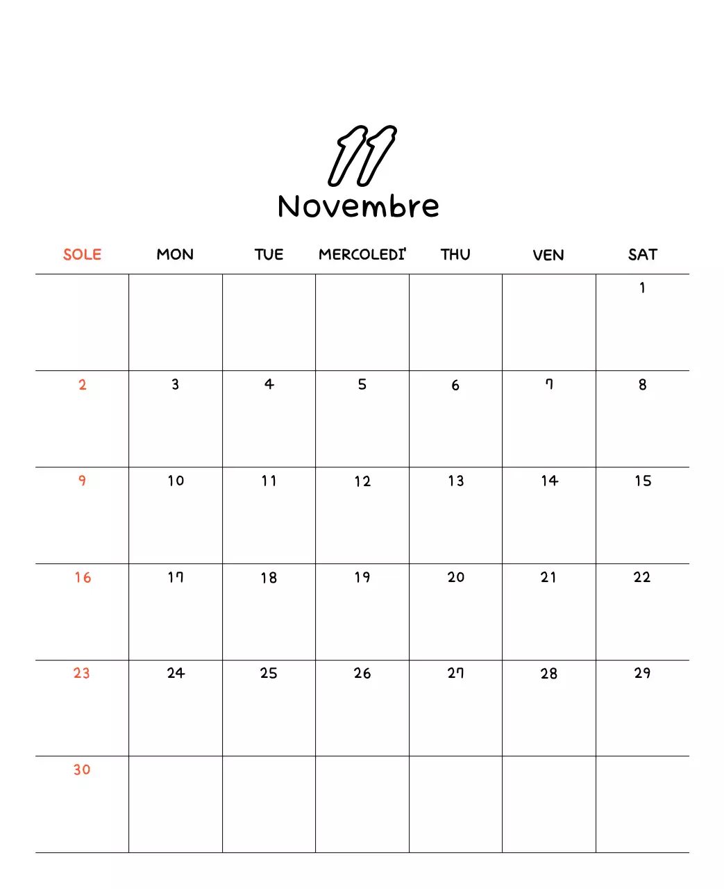 Adorabile calendario di Capodanno