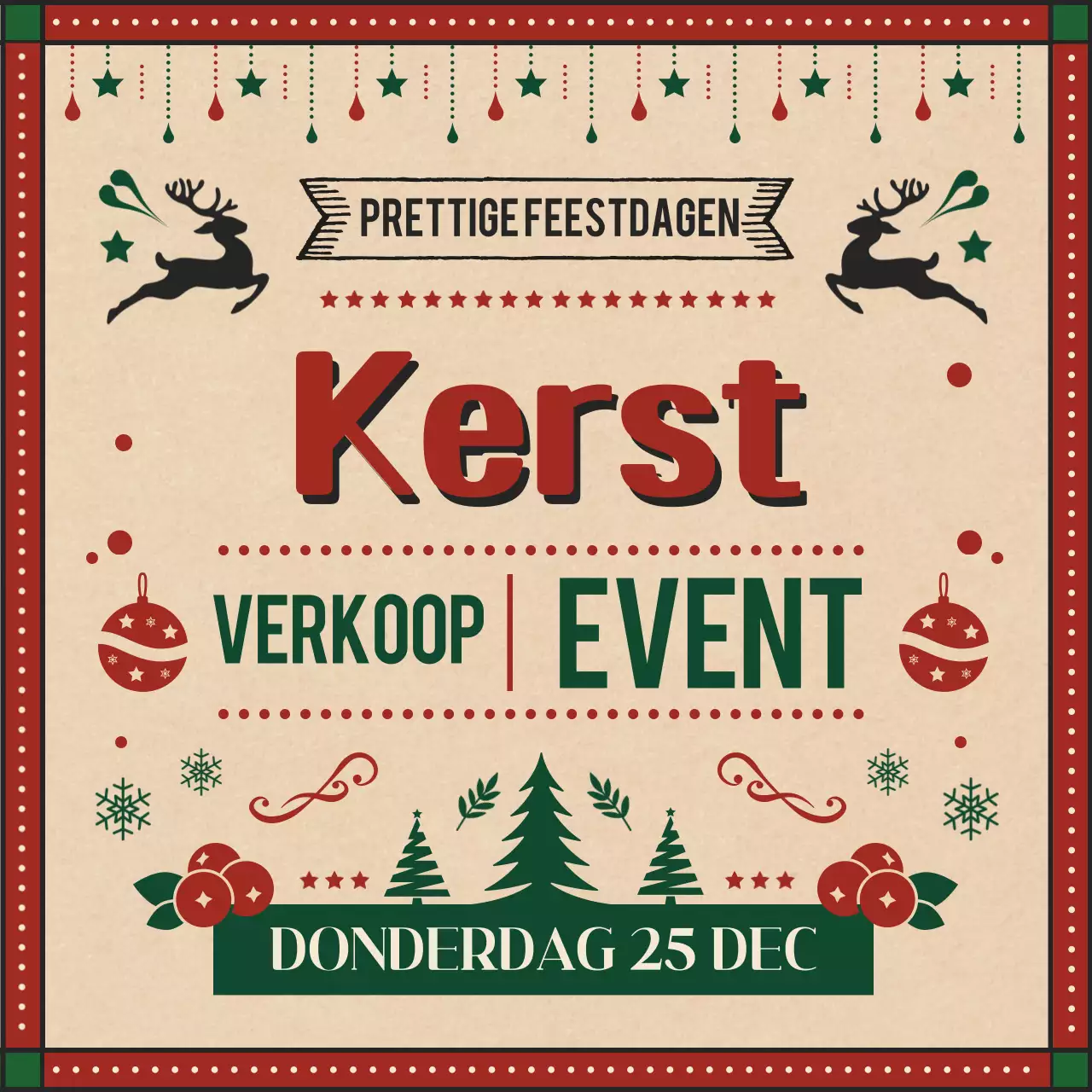 Rood Vintage Kerstevenement