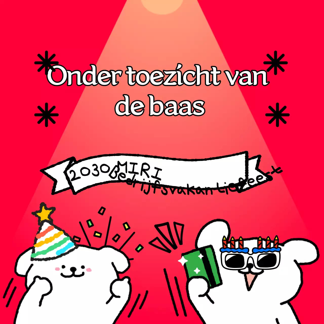 Uitnodiging voor eindejaarsfeest in roze en witte flesjes