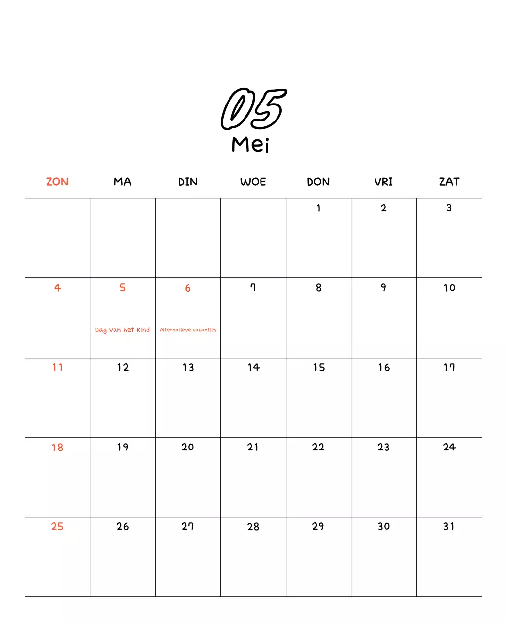 Schattige nieuwjaarskalender