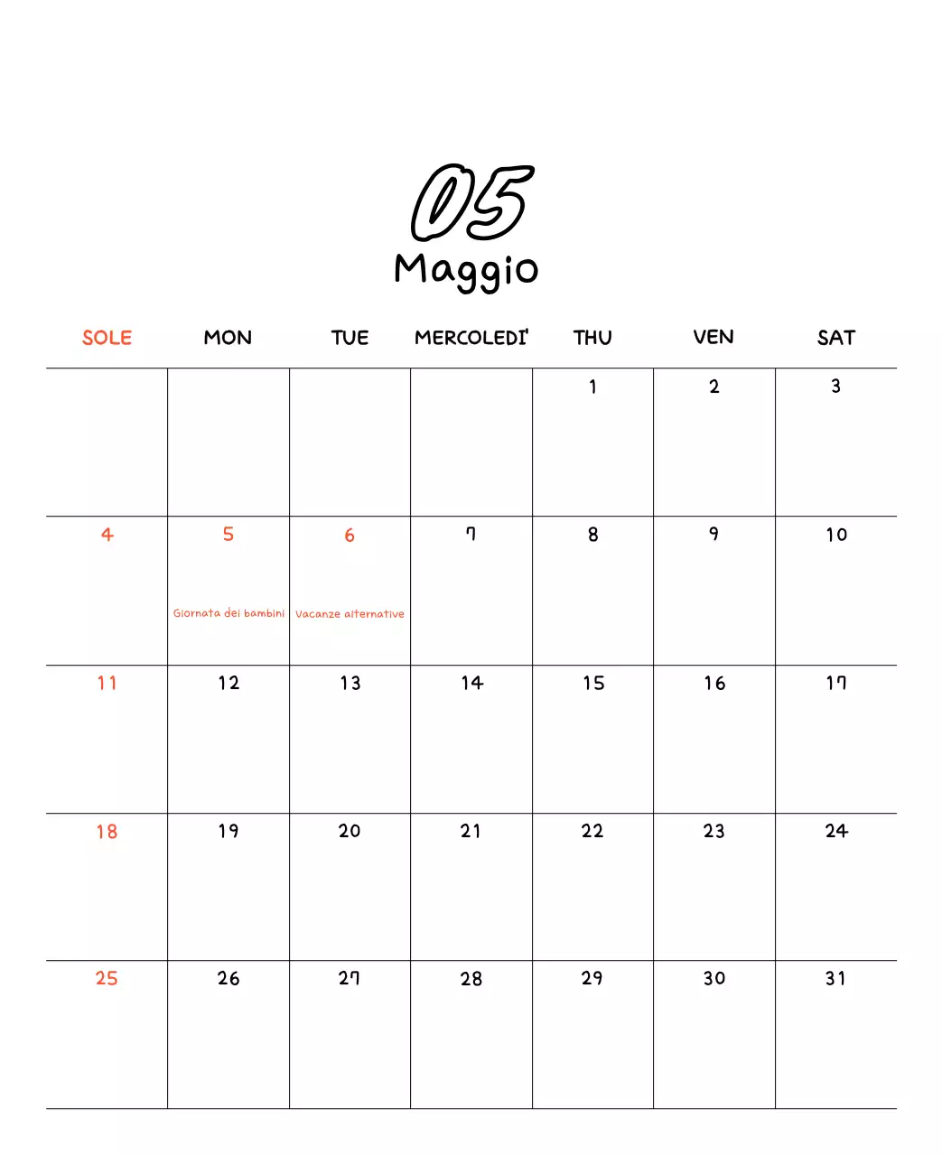 Adorabile calendario di Capodanno