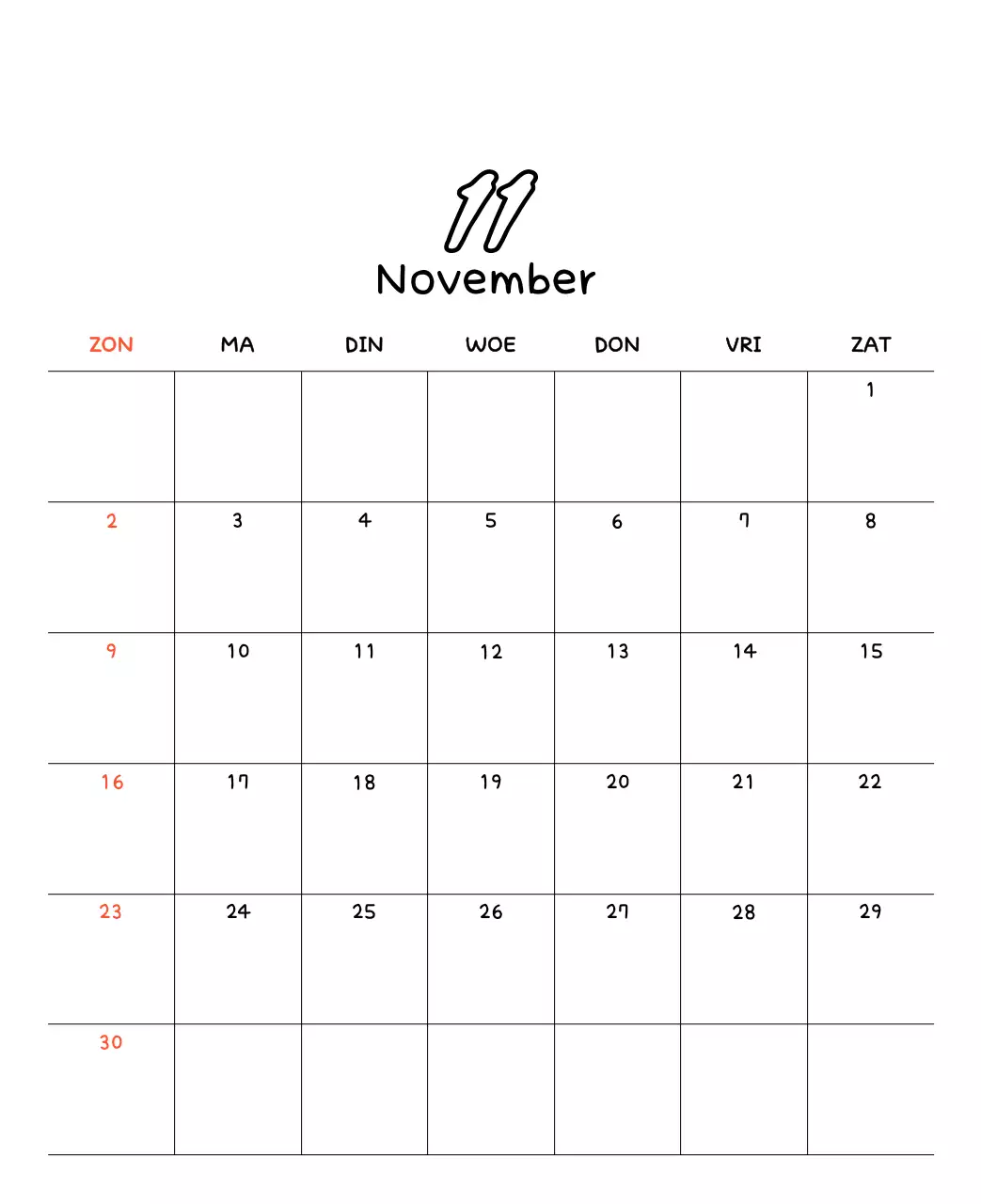 Schattige nieuwjaarskalender