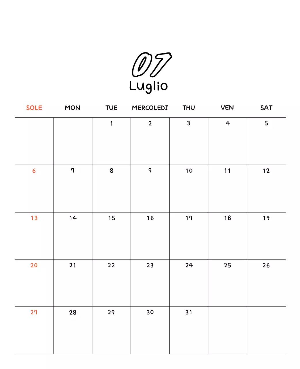 Adorabile calendario di Capodanno