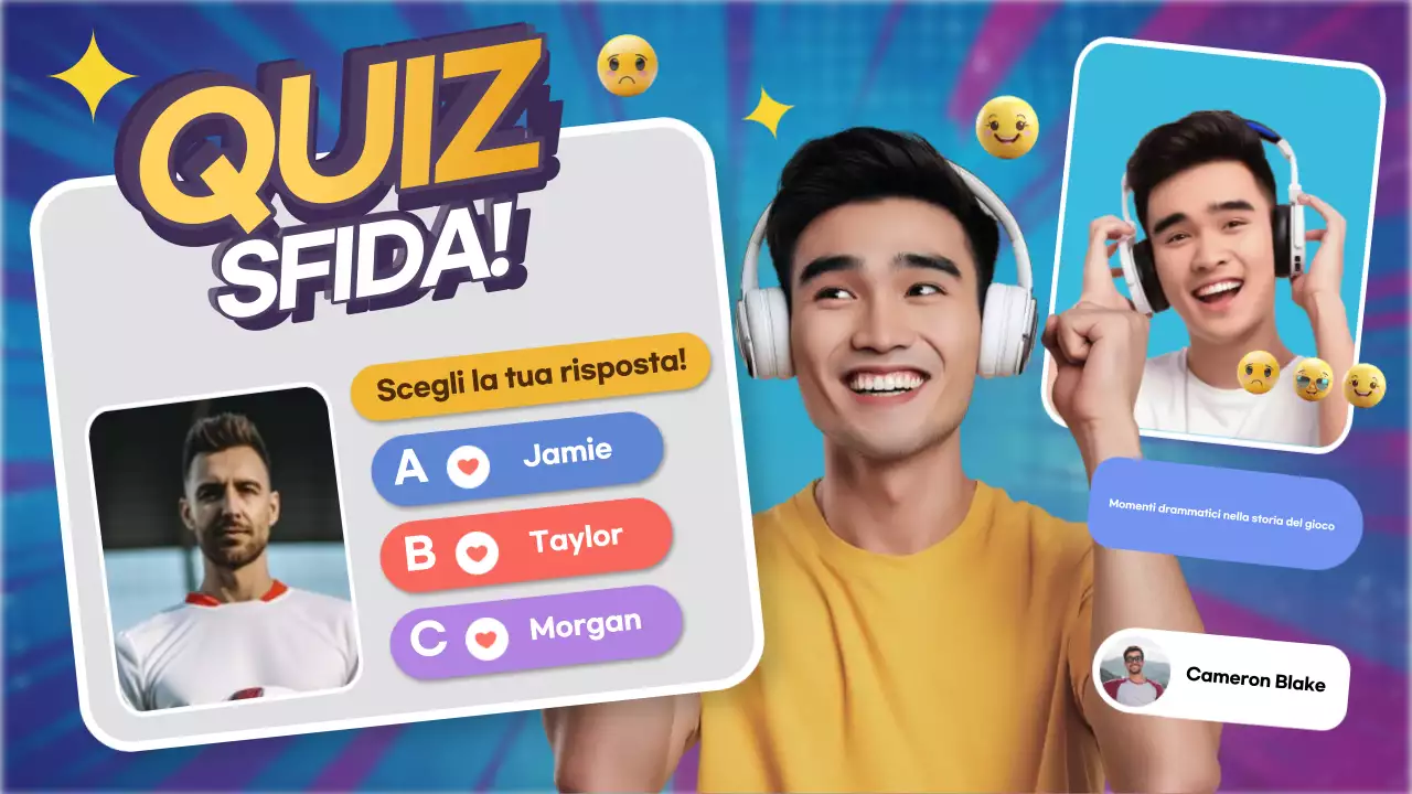 annuncio del quiz moderno arcobaleno