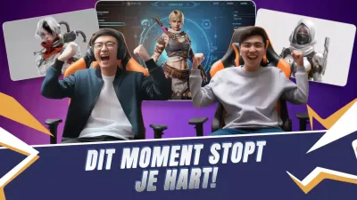 Paarse moderne game reclame